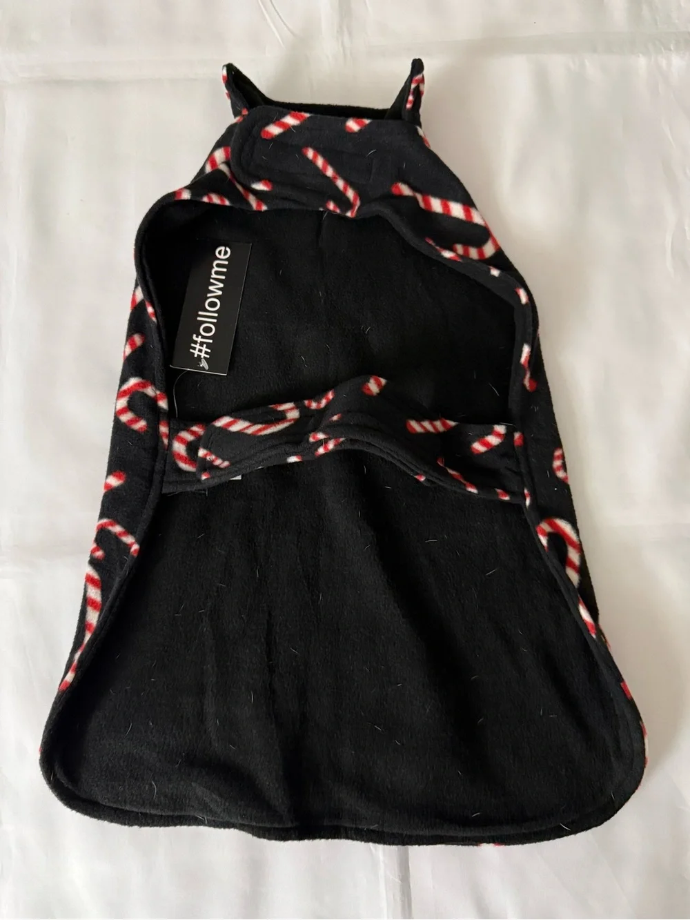#followme Christmas Candy Cane Print Dog Sweater